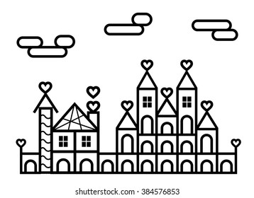 Building Line vector illustration