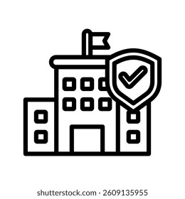 Building Line Vector Illustration On White Background.