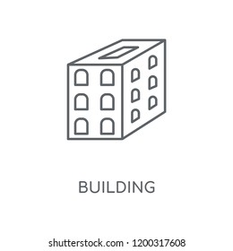 Building linear icon. Building concept stroke symbol design. Thin graphic elements vector illustration, outline pattern on a white background, eps 10.
