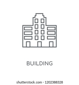 Building linear icon. Building concept stroke symbol design. Thin graphic elements vector illustration, outline pattern on a white background, eps 10.