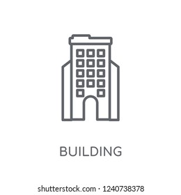 Building linear icon. Modern outline Building logo concept on white background from Architecture and Travel collection. Suitable for use on web apps, mobile apps and print media.