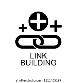 building links icon. Element of seo and development icon with name for mobile concept and web apps. Detailed building links icon can be used for web and mobile on white background