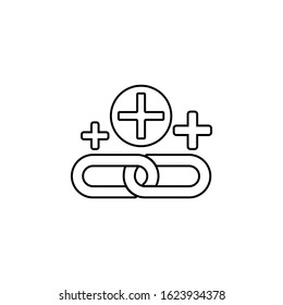 building links icon. Element of seo and development icon with name for mobile concept and web apps. Detailed building links icon can be used for web and mobile on white background