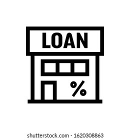Building loan icon vector illustration logo template for many purpose. Isolated on white background.