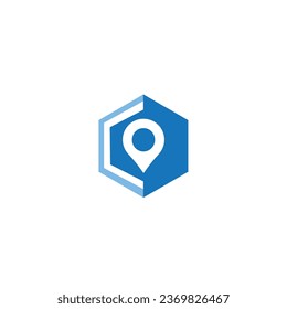building location hexagon logo design abstract vector illustrator template