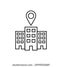 Building Location Icon Design Vector Illustration On White Background