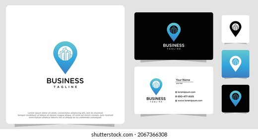 Building location logo template and business card design.