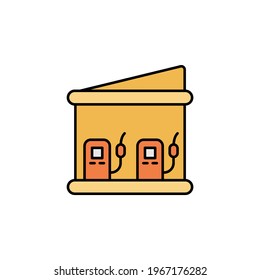 building, lock, petrol icon. Set of buildings illustration icons. Signs, symbols can be used for web, logo, mobile app, UI, UX