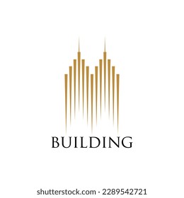 logo de construcción con concepto de diseño de línea abstracta para bienes raíces