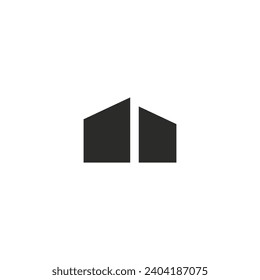 Building logo, apartment, box, box with blank background