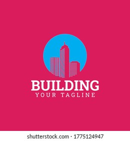 Baulogo. Bauliche Lösungen für Vektorgrafik-Logo-Vorlage. Design-Vorlage für das Immobilienlogo