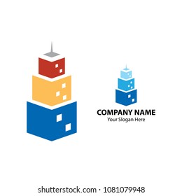 building logo with book shape