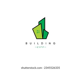 Building logo. City building logo design template for business identity.
