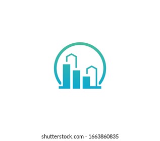 Building logo city real state vector 