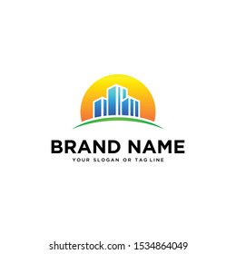 Building logo colorful vector art