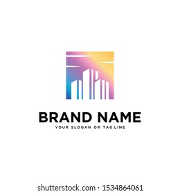 Building logo colorful vector art