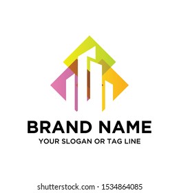 Building logo colorful vector art
