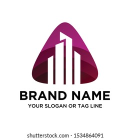 Building logo colorful vector art
