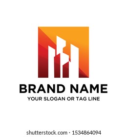 Building logo colorful vector art