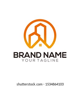 Building logo colorful vector art