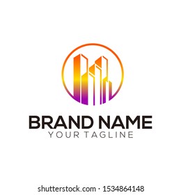 Building logo colorful vector art
