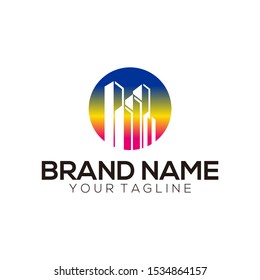 Building logo colorful vector art