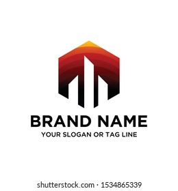 Building logo colorful vector art