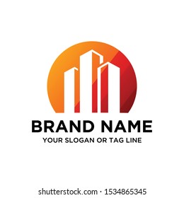 Building logo colorful vector art
