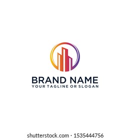 Building logo colorful vector art
