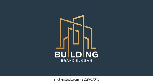 Building logo for company with unique concept Premium Vector