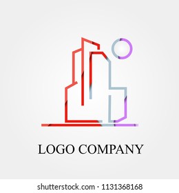 building logo company, vector logo, sign, or symbol concept for startup company