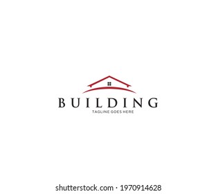 Building Logo concept for accounting or real estate company. Logo design with commercial building and chart bars. Business logo idea.