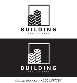 Logotipo de construção conceito , Para construção, arquitetura, apartamento, empresa, corporativo, vetor. 