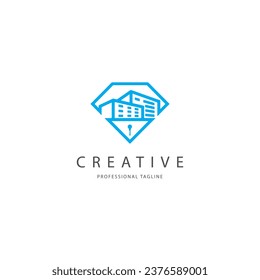 Diseño del logo en forma de diamante