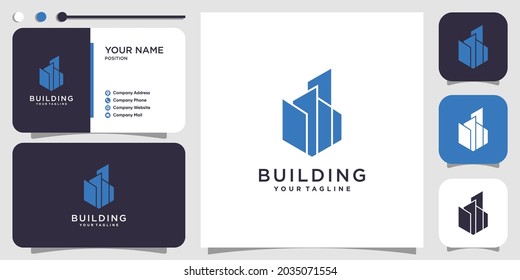 Building logo concept with modern creative style Premium Vector