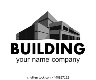 Building Logo. Construction Company.  Logo Design With Commercial Building. Business Concept.