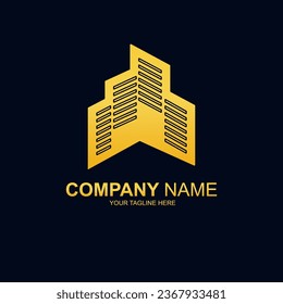 Building logo for construction company, print with modern concept Premium Vector. Building project logo.
