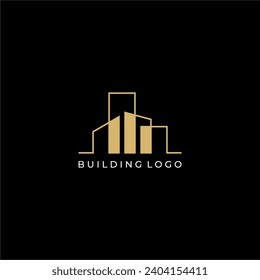 Building logo for construction company, printing with modern concept Premium Vector	