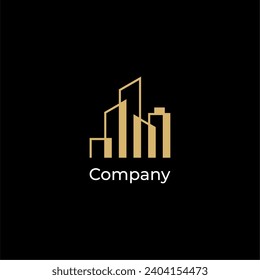 Building logo for construction company, printing with modern concept Premium Vector	