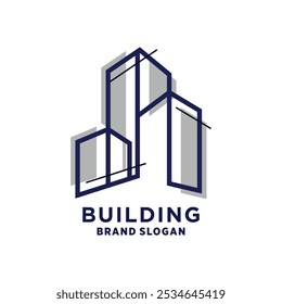 Building logo for construction company printing with modern concept Premium Vector