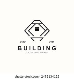 Logotipo de construcción símbolo inmobiliario moderno para la arquitectura de la casa y el diseño de la propiedad