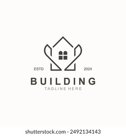 Logotipo de construcción símbolo inmobiliario moderno para la arquitectura de la casa y el diseño de la propiedad