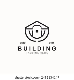 Logotipo de construcción símbolo inmobiliario moderno para la arquitectura de la casa y el diseño de la propiedad
