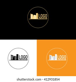 Building logo, construction working industry concept.- Vector illustration
