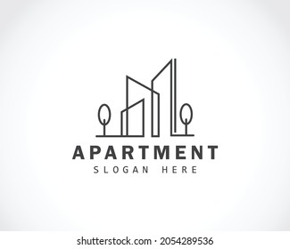 building logo creative apartment city skyline design template