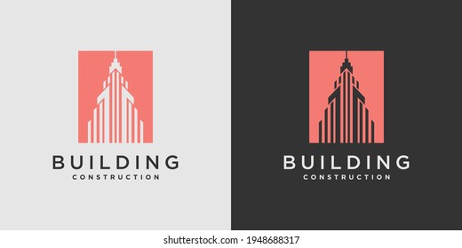 Building logo with creative look for company and business card design template Premium Vector. part 2