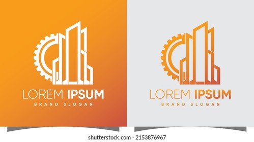 Building logo with creative modern syle Premium Vector 