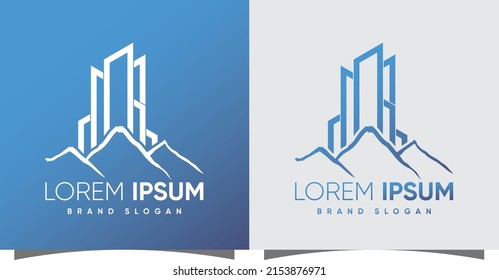 Building logo with creative modern syle Premium Vector 