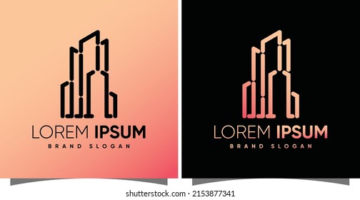 Building logo with creative modern syle Premium Vector 
