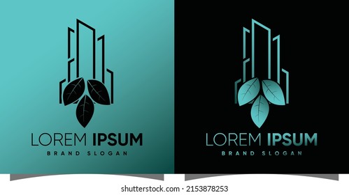 Logo de construcción con el estilo moderno y creativo Vector Premium 